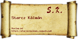 Starcz Kálmán névjegykártya