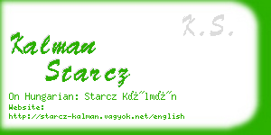 kalman starcz business card